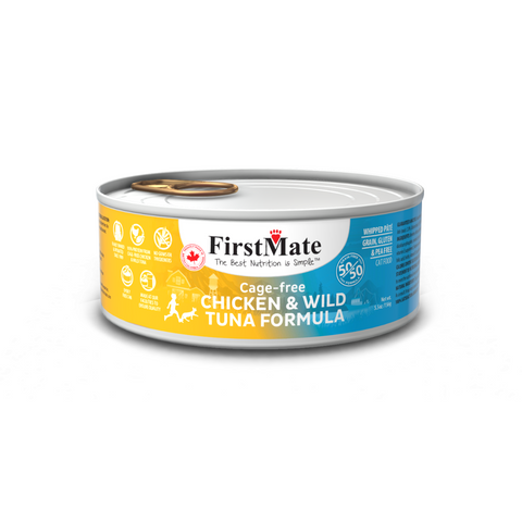 FirstMate Cage-Free Chicken & Wild Tuna 50/50 Formula, 156g x 24 cans