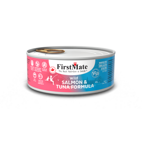 FirstMate Wild Salmon & Wild Tuna 50/50 Formula, 156g x 24 cans