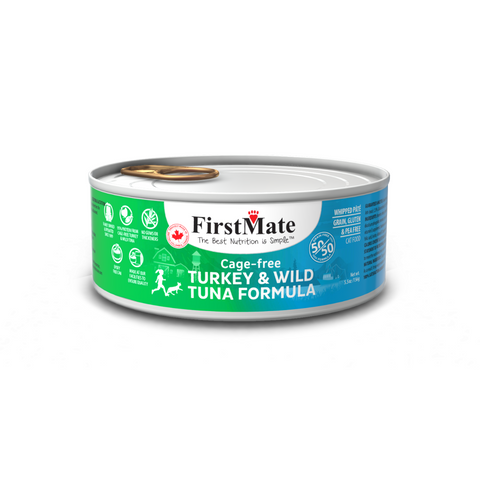FirstMate Cage-Free Turkey & Wild Tuna 50/50 Formula, 156g x 24 cans