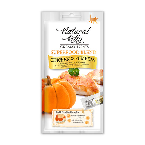 Natural Kitty Creamy Treats, SUPERFOOD BLEND - Chicken & Pumpkin