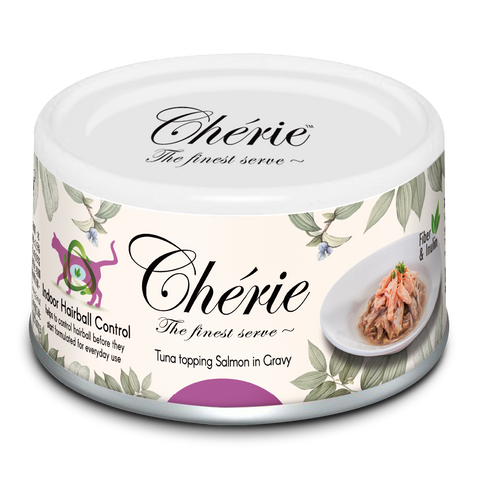 Chérie, Tuna Topping Salmon in Gravy (Hairball Control Series) - 24 cans/ctn