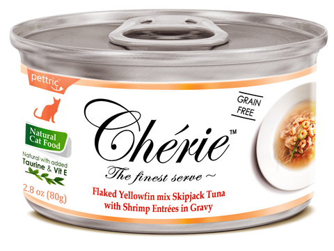 Chérie, Flaked Yellowfin mix Skipjack Tuna with Shrimp Entrées in Gravy (Signature Gravy Series) - 24 cans/ctn
