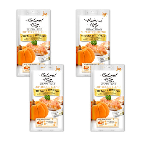 Natural Kitty Creamy Treats, SUPERFOOD BLEND - Chicken & Pumpkin
