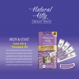 (NEW) Natural Kitty Creamy Treats, Functional Cat Treats, Skin & Coat - Salmon Puree