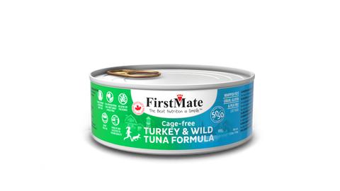 FirstMate Cage-Free Turkey & Wild Tuna 50/50 Formula, 156g x 24 cans