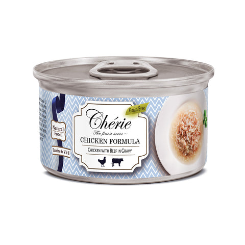 Chérie, Shredded Chicken with Beef Entrées in Gravy (Signature Gravy Series) - 24 cans/ctn