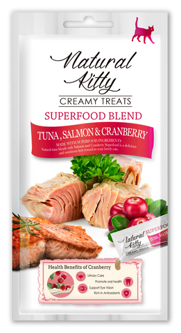 Natural Kitty Creamy Treats, SUPERFOOD BLEND - Tuna, Salmon & Cranberry
