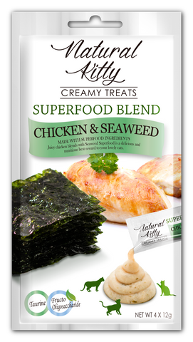 Natural Kitty Creamy Treats, SUPERFOOD BLEND - Chicken & Seaweed