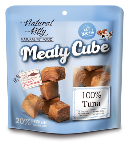 Natural Kitty Meaty Cube - 100% Tuna, 60g (for Dogs & Cats)