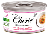 Chérie, Flaked Yellowfin mix Skipjack Tuna with Wild Salmon Entrées in Gravy (Signature Gravy Series) - 24 cans/ctn